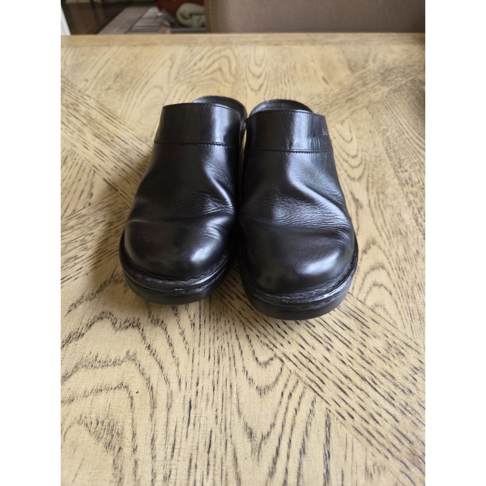 Josef Seibel Shoes Womens 8/39 Casual Slip On Heeled Mule Clogs Black Leather - Picture 2 of 7